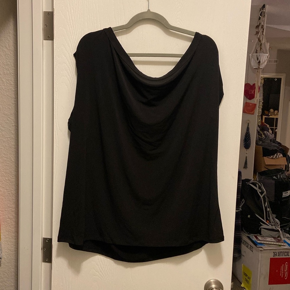 Dressy Black Top Torrid off the shoulder cowl